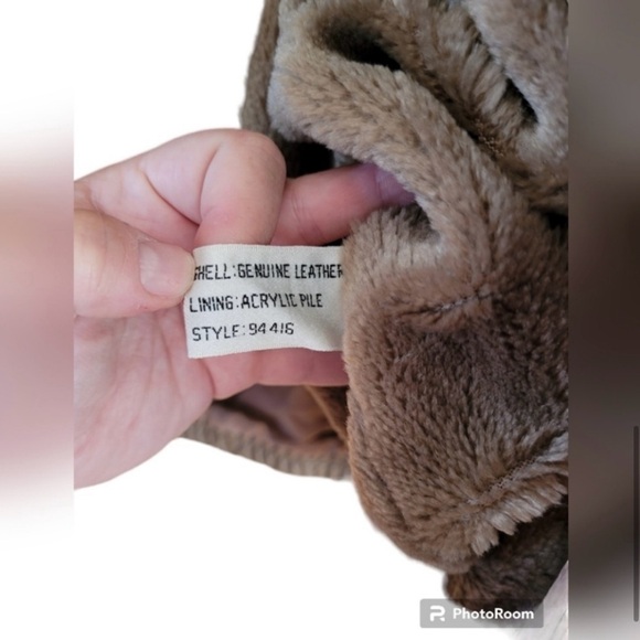 Vintage Wilson’s Leather Brown Fur Lined Hooded Bomber Style Zip Jacket Coat - Picture 4 of 10